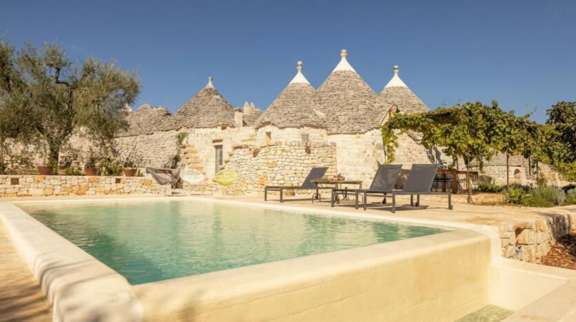 Book your unforgettable stay in a unique trulli villa with pool in Puglia